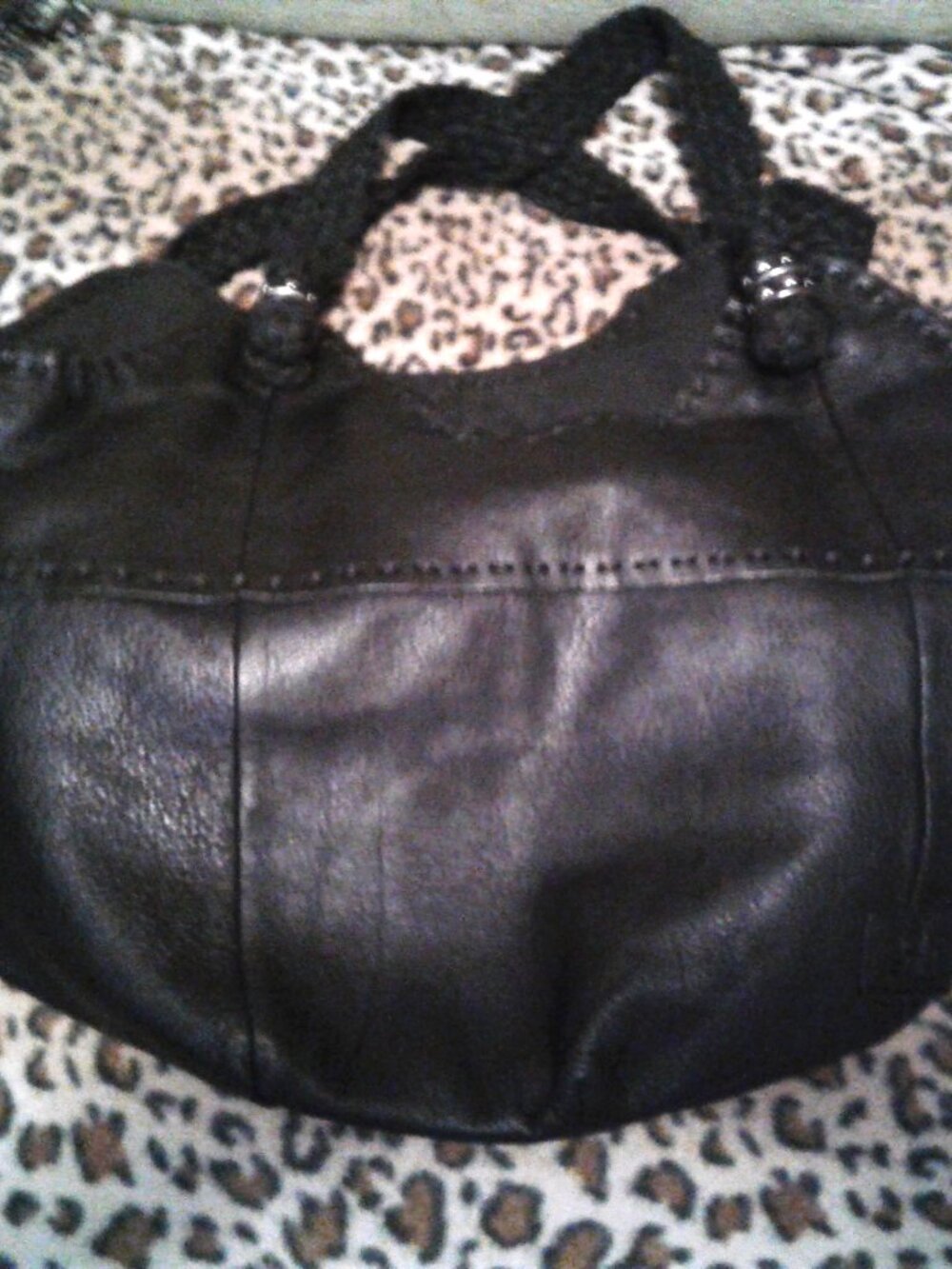 The Sak 'Indio" Black Leather Hobo Style Bag in Like New Condition